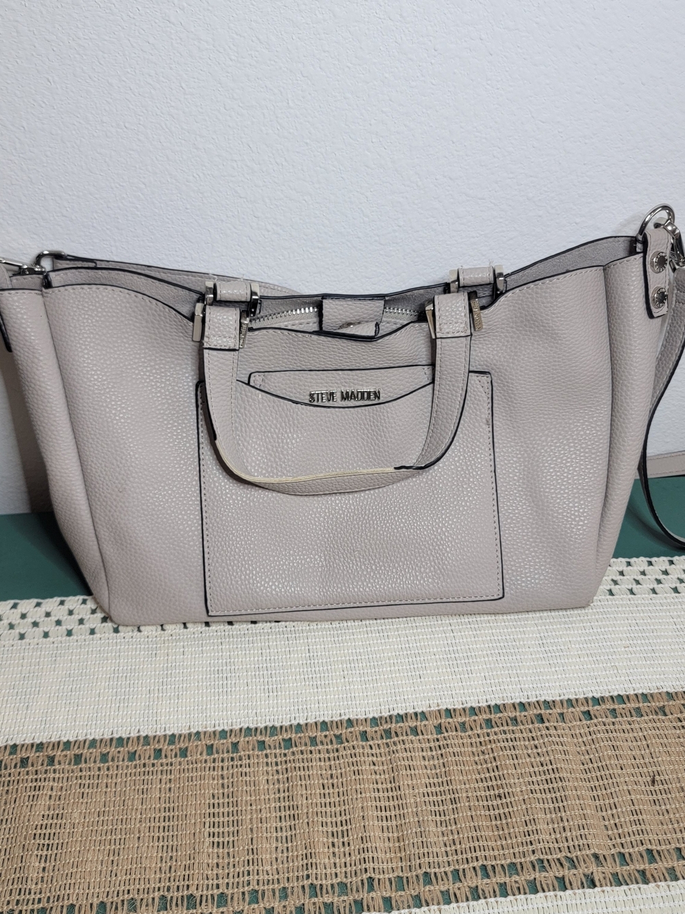 Steve Madden Taupe Pebbled Leather Tote - Women's Bag